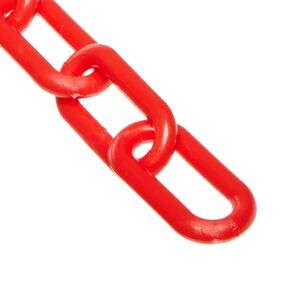 Mr. Chain Plastic Barrier Chain, Red, 1-Inch Link Diameter, 50-Foot Length (10005-50)