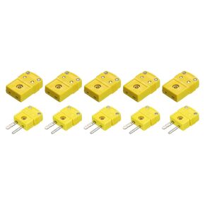 MECCANIXITY Mini K Type Thermocouple Wire Connectors Male Female Plug Adapter High Temperature 220°C(428°F) for Thermocouple Sensor Probe Green