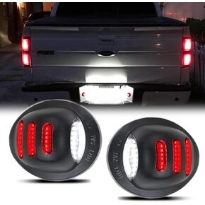 F-250 Super Duty Led License Plate Light Tag Lamp Housing Assembly Replacement For Ford 2017-2022 F-350 F-450 Super Duty Pickup Truck 6000k, Smoke Lens