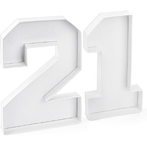 21 Set Cardboard Number for Charcuterie 10.2'' Fillable Tray Charcuterie Paper Box for 21th Birthday Anniversary Party Decorations Chocolate Candy Cupcake Container
