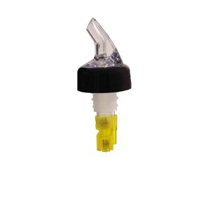 FSE PLPR150C Liquor Pourer, 1-1/2 oz., with black collar, fits standard 750ml bottle, Pack of 12