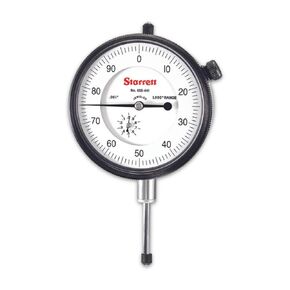 Starrett 655 Series Dial Indicator with Jewel Bearings and Lug-On-Center Back - White Face, 0-1.000" Range, 0-100 Dial Reading, .001" Graduations - 655-441J