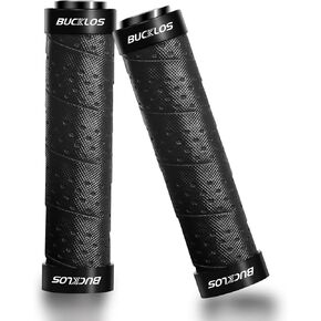 BUCKLOS Lock-on Bike Handlebar Grips - Mountain Bike MTB Ergonomic Anti-Slip Handle Grip - Bicycle Comfort Locking Handle Bar for BMX/Cruiser Bike/Scooter (7/8" Black)