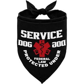 Dog Bandana, Service Dog Triangle Dog Bandana, Service Dog Tag with Federal Protection and Medical Alert Symbol Pet ID Tags, Dog Scarf Printing, Dog Bandana Pet Scarf, Pet Scarf Accessories (J22)