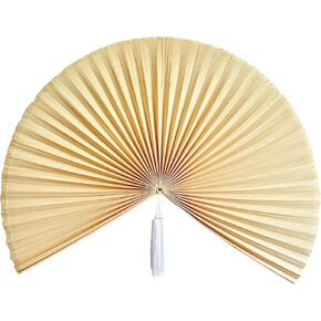 Bamboo Wall Fan Decor - Large & Folding Decorative Wall Fan - Ideal as Boho Fan Wall Decor, Over the Bed Wall Decor for Bedroom & Fan Headboard - Handmade Bamboo Wall Decor Fan - 60in