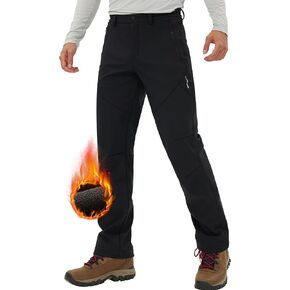 Pioneer Camp Men's Fleece Lined Outdoor Hiking Pants Insulated Waterproof Warm Softshell Windproof Work Pant