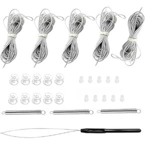 RV Pleated Shades Rapairs Kit,RV Blinds Window Shade Restringing Kit for Repairing Day Night Pleated Shade of RV Camper Windows,Grey