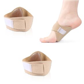2 Pair of Arch Support Inserts Braces for Plantar Fasciitis Relief, Arch Support for Flat Feet Adjustable Arch Support Compression Bands Arch Foot Support Women Men with Gel Pads