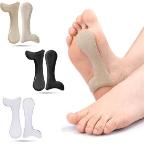 Gel Arch Support Cushions, 3 Pairs Soft Adhesive Arch Pads Arch Support Shoe Inserts, Reusable Foot Arch Supports Gel Arch Inserts Pads for Men Women Flat Feet Plantar Fasciitis Arch Pain Relief (L)