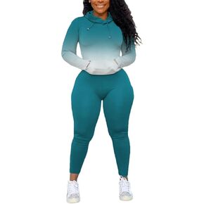 Nimsruc 2 Piece Outfits For Women Sweatsuits Sets Hooded Tracksuit Long Sleeve Pullover Jogger Sweat Pants Set