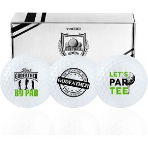 Funny Godfather Gifts Golf Balls Set for Men or Him, Perfect for Godfather, Coworkers, Boss, Golfers, Golf Lovers for Birthday & Father's Day - White