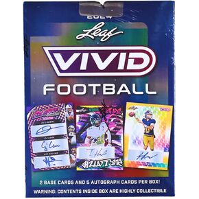 2024 Leaf Vivid Football Hobby Trading Card Box 5 Autographs