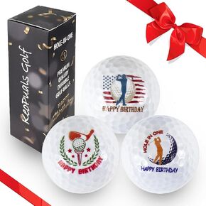 Happy Birthday Golf Ball Set for Golfer Novelty Gift for Dad Men Women Golf Ball Gift Set Double Practice Golf Ball