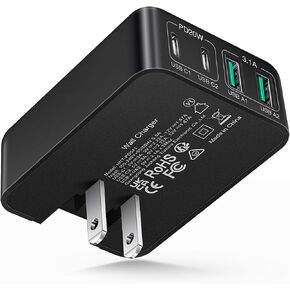 2Pack Flat USB C Charger Block, 40W 4Port Foldable+Slim Fast Charger Block in Kuwait