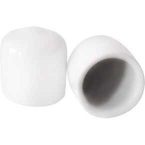 Prescott Plastics Made in USA 1/2" 0.5" Inch Round Vinyl Plug Insert (20 Pack), White Rubber End Cap for FDA Food Grade, Fence, Glide Insert for Pipe Post and Furniture