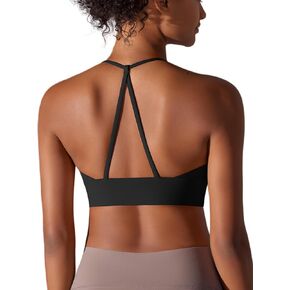 ABOCIW Women Sports Bra Padded Cross Back Low Medium Impact Yoga Bra Workout Crop Tank Top