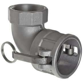 Dixon 200D-90AL Aluminum Type D Cam and Groove Hose Fitting, 90 Degree Elbow, 2" Socket x 2" NPT Female