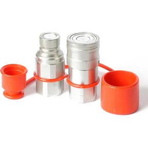 1/2" Skid Steer Bobcat Flat Face Hydraulic Quick Connect Couplers with Dust Caps,1/2 " NPT Hydraulic Couplers for Skid Steer Hydraulic fittings
