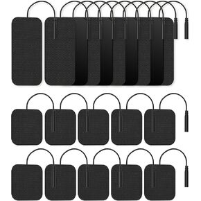 TENS Unit Replacement Pads, Nursal Reusable Self-Adhesive Electrodes Pads 20 Packs 2x2" 2x4", Latex Free Pigtail TENS Pads, Compatible with TENS 7000, AUVON TENS, Etekcity, Nicwell Care Tens
