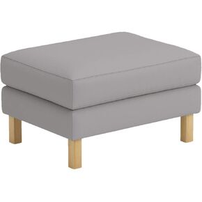 The Heavy Cotton Karlstad Footstool Cover Replacement is Custom Made. It Fits IKEA Karlstad Ottoman, A Sofa Ottoman Slipcover Replacement (Light Gray Cotton)