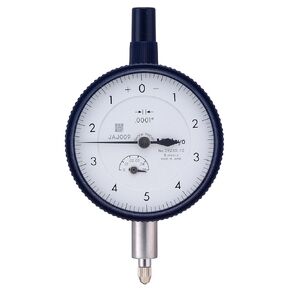 Mitutoyo 2923S-10 Dial Indicator, #4-48 UNF Thread, 0.375" Stem Dia., Lug Back, White Dial, 0-5-0 Reading, 2.244" Dial Dia., 0-0.5" Range, 0.0001" Graduation, +/-0.0002" Accuracy