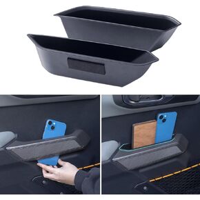 TOPINSTALL 4 Door Handle Storage Box Compatible with Ford Bronco 2021-2024 Accessories, Phone Holder Front and Rear Door Grab Handle Pocket Storage Organizer ABS Plastic-4PCS