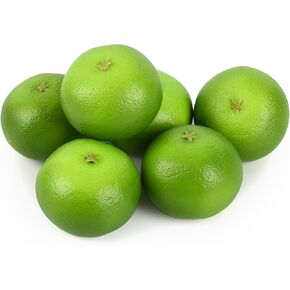 6 PCS Artificial Oranges Set Lifelike Simulation Oranges Realistic Fake Fruits for Home Party Kitchen Cabinet Decoration Supermarket Photography Props Fall Display, Green