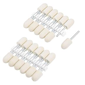 24Pcs 12mm Wool Felt Mounted Mandrel Grinding Head Polishing Bits Burrs Buffing Wheels, 1/8 Inch Shank for Grinding Dremel Rotary Tool Mandrel Jewelry Metal Mould Glass Nail Painting