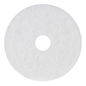 Boardwalk Polishing Floor Pads, 16" Diameter, White, 5/Carton