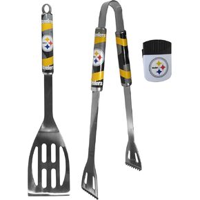 Siskiyou Sports NFL Pittsburgh Steelers Unisex 2 pc BBQ Set and Chip Clip, Team Colors, One Size