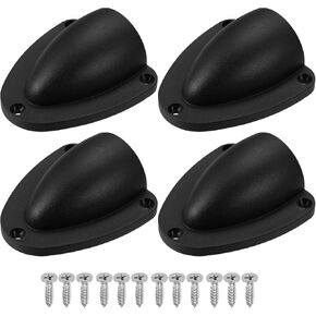 X AUTOHAUX 2 Pair 2.91"x2.64"x1.02" Marine Boat Wire Cover Transducer Wire Cable Cover Clam Shell Vent Wire Cover Black