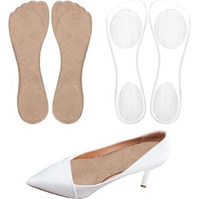 2 Pairs of Inserts for High Heels, 3/4 Gel Cushion Insoles for Women Non-Skidding Adhesive Shoe Pads Comfortable Dress Shoe Insoles for High Heels for Sandals Flats Boots Pumps(Clear)