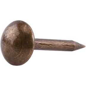 Joyzan Upholstery Decorative Tack, Vintage Furniture Nails Pins Round Dome Head Sofa Thumb Tacks Antique Brass Push Trim Nailhead Kit for DIY Home Decor Chair Bed Cork Board Upholstered Wood 100pcs