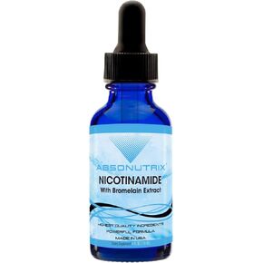 Absonutrix Nicotinamide with Bromelain Extract Advanced Formula 390 mg, 4 Oz Liquid, 302 Servings, Made in USA, Quick Absorption, Quality Potent Ingredients, Non-GMO, GMP Certified Facility