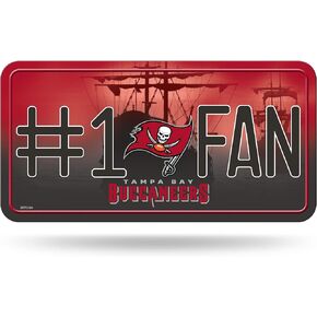 Rico Industries NFL Unisex-Adult #1 Fan Metal License Plate Tag