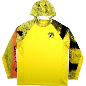 Gillz Fishing Hoodie, Uv Protection Shirts for Men, Tournament Series V2 Gear (Peacock Bass, Large)