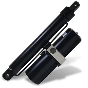 DC HOUSE Heavy Duty (1700 lbs/8 inch/300W) Hydraulic Linear Actuator, IP 65 Protection, DC 12V High Force Actuator for Farm Garden Equipment Utility Vehicle Industrial Usage