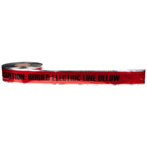 NSI ULT-627 Underground Line Tape, Legend "Caution Buried Electric Line Below", 1000" Length, 6" Width, Red