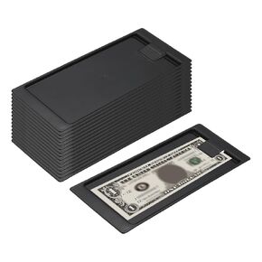 PATIKIL Check Holders, Credit Cards Cash Tip Trays Waitress with Convenient Clip for Restaurants, Bars, Hotels, Coffee Shop, Store, Plastic Black, 16 Pack