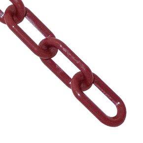 Mr. Chain Plastic Barrier Chain, Crimson, 2-Inch Link Diameter, 25-Foot Length (50058-25)