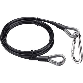 TOBWOLF 59" Fitness Gym Replacement Cable, Heavy Duty Fitness Pulley Cable Thick 5mm(0.2inch), Cable Pulley Attachments for Gym Home, Cable Pulley Machine Accessories with Sturdy Steel Buckle