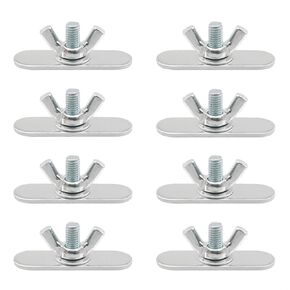 8Sets Silver 304 Stainless Steel Protable Butterfly Nuts with Wing Bolt Sets