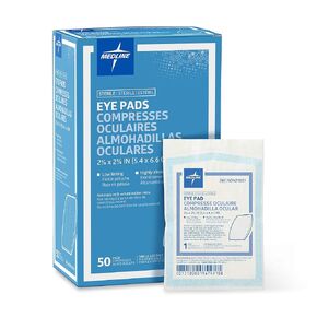 Medline Sterile Eye Pads, 1-5/8" x 2-5/8", Perfect for Post-Surgery Care, Pack of 600