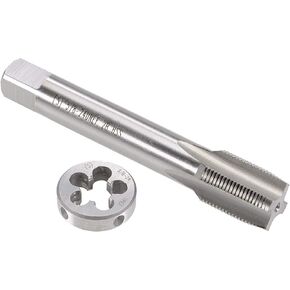 uxcell 5/8"-24 UNEF Tap and Die Set, HSS Machine Thread Tap with Round Threading Die, Right Hand
