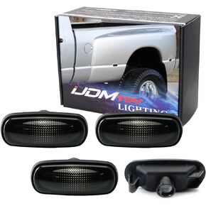 iJDMTOY Clear Lens Amber/Red LED Trunk Bed Marker Lights Set Compatible with 2003-09 Dodge RAM 2500HD 3500HD Dually Truck Double Wheel Side Fenders, Powered by Total 20 LED