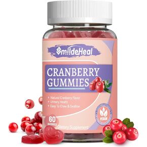 Cranberry Gummies 1000mg, Cranberry Supplements for Women, with D-Mannose 250mg, Womens Probiotic Gummies, Urinary Tract Health, Cranberry Flavor, NO GMOs, 60 Count