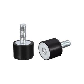 uxcell Rubber Mounts 2pcs M8 Male/Female Vibration Isolator Shock Absorber D25mmxH30mm, for Garage Motor Air Compressor Car Boat Bobbins