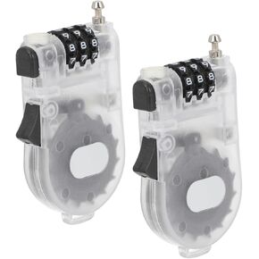 2Pcs Reusable Skateboard Lock Multi Function Portable Board Lock for Snowboard Helmet Ski with Retractable Cable Theft Prevention Accessory