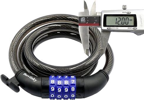 Bike Lock, Black Bike Lock Cable, Kids Bike Lock, 4 Digit Resettable Combination Bicycle Lock Cable, 4 Feet with Mounting Bracket, 1/2 Inch Diameter in Saudi Arabia