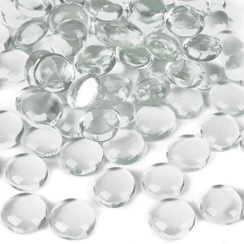 DomeStar 1LB رخام زجاجي مسطح، خرز زجاجي أزرق مائي، حشو مزهرية كبيرة، أحجار كريمة، حصى مزخرفة لطاولة حوض السمك ديكور المنزل DIY Craft in Kuwait